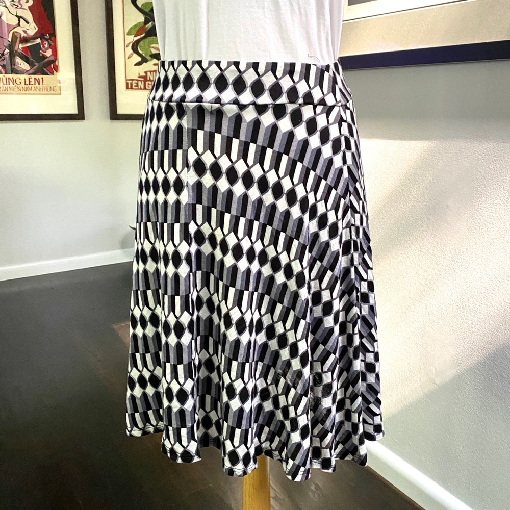 New Papermoon Anthropologie Stitch Fix Kasidy Swing Skirt Geo Gray XS